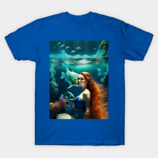 The Mermaid underwater with fish T-Shirt